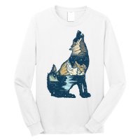 Night Wolf Wilderness Long Sleeve Shirt