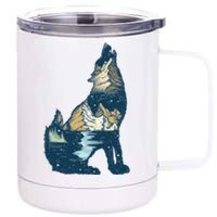 Night Wolf Wilderness 12 oz Stainless Steel Tumbler Cup