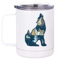 Night Wolf Wilderness 12 oz Stainless Steel Tumbler Cup