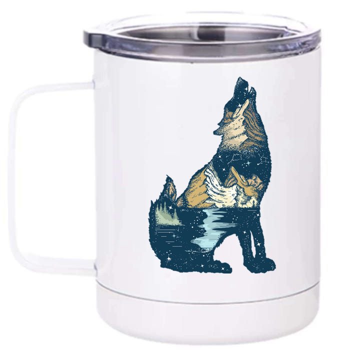 Night Wolf Wilderness 12 oz Stainless Steel Tumbler Cup