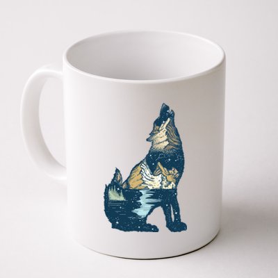 Night Wolf Wilderness Coffee Mug