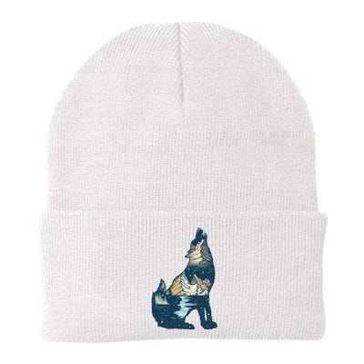 Night Wolf Wilderness Knit Cap Winter Beanie