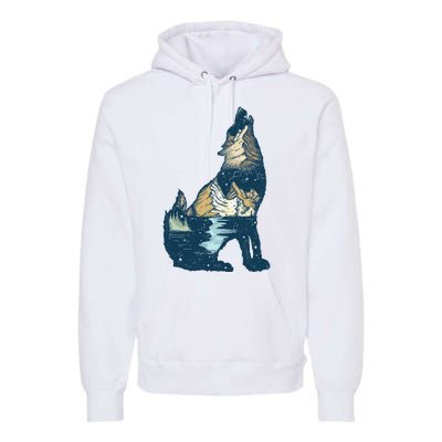 Night Wolf Wilderness Premium Hoodie