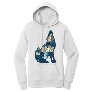 Night Wolf Wilderness Women's Pullover Hoodie