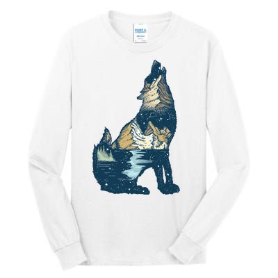 Night Wolf Wilderness Tall Long Sleeve T-Shirt