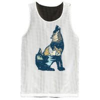 Night Wolf Wilderness Mesh Reversible Basketball Jersey Tank