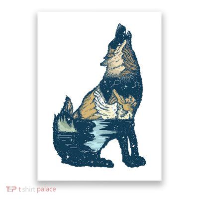 Night Wolf Wilderness Poster
