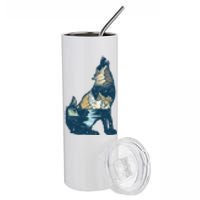 Night Wolf Wilderness Stainless Steel Tumbler