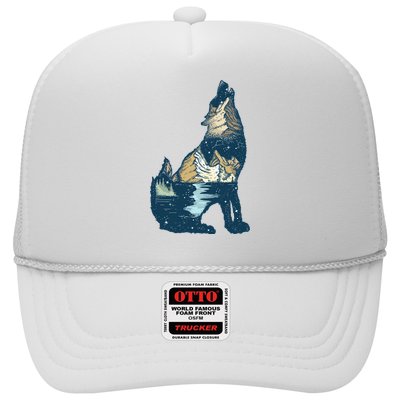 Night Wolf Wilderness Trucker Hat