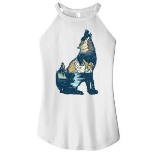 Night Wolf Wilderness Women's Perfect Tri Rocker Tank