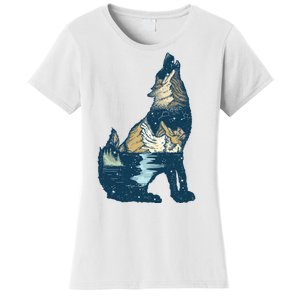 Night Wolf Wilderness Women's T-Shirt