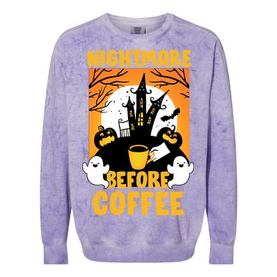 Nightmare Before Coffee Colorblast Crewneck Sweatshirt