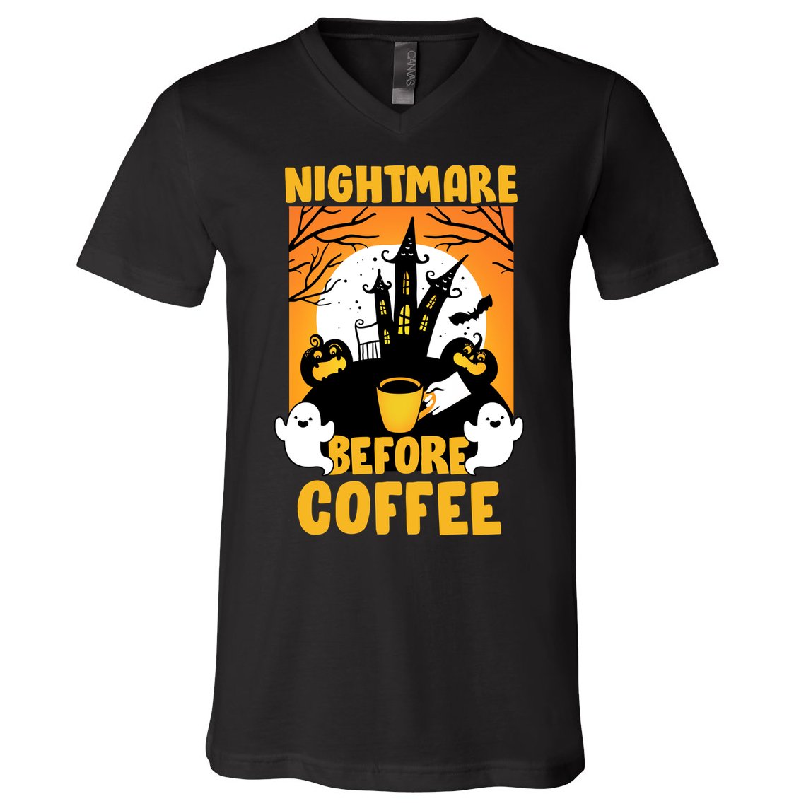 Nightmare Before Coffee V-Neck T-Shirt