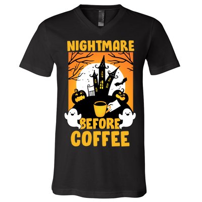 Nightmare Before Coffee V-Neck T-Shirt