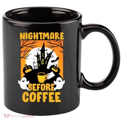 Nightmare Before Coffee 11oz C Handle Ceramic Mug