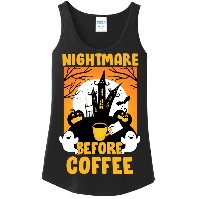 Nightmare Before Coffee Ladies Essential Tank