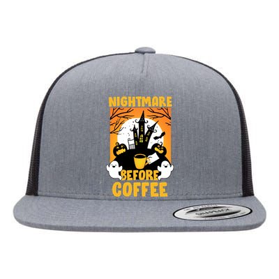 Nightmare Before Coffee Flat Bill Trucker Hat