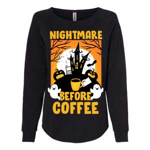 Nightmare Before Coffee Womens California Wash Sweatshirt