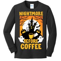 Nightmare Before Coffee Kids Long Sleeve Shirt