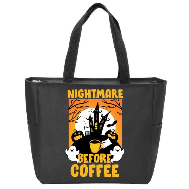 Nightmare Before Coffee Zip Tote Bag