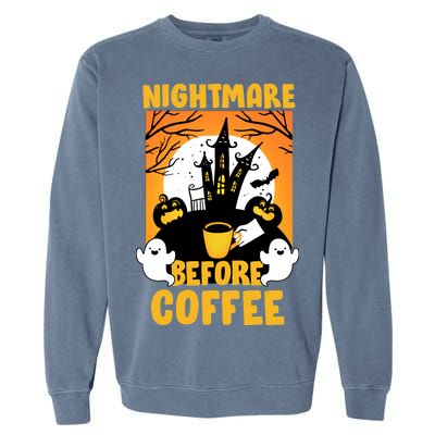 Nightmare Before Coffee Garment-Dyed Sweatshirt