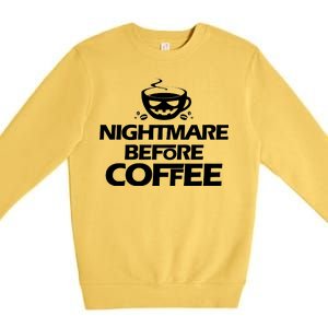 Nightmare Before Coffee Halloween Premium Crewneck Sweatshirt