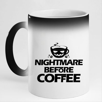 Nightmare Before Coffee Halloween 11oz Black Color Changing Mug