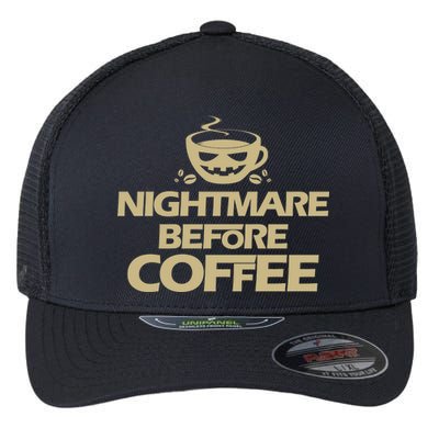 Nightmare Before Coffee Halloween Flexfit Unipanel Trucker Cap