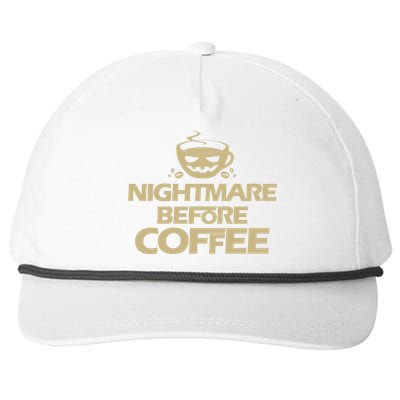 Nightmare Before Coffee Halloween Snapback Five-Panel Rope Hat