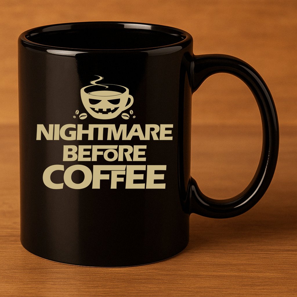 Nightmare Before Coffee Halloween 11oz C Handle Ceramic Mug