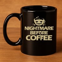 Nightmare Before Coffee Halloween 11oz C Handle Ceramic Mug