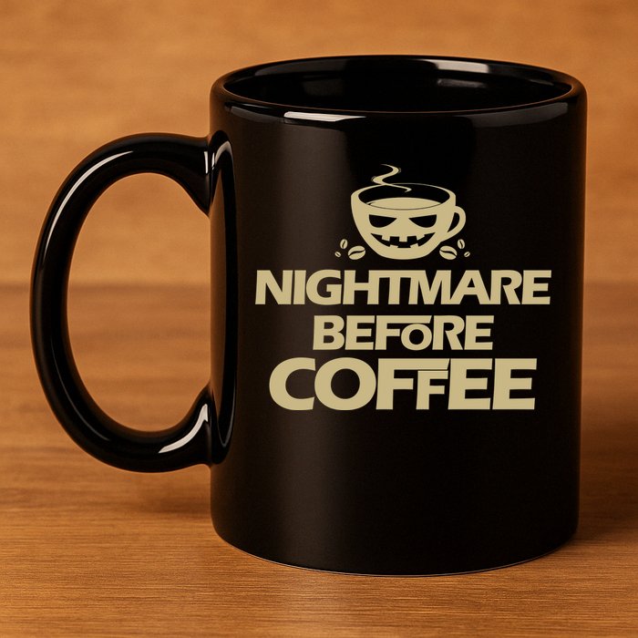 Nightmare Before Coffee Halloween 11oz C Handle Ceramic Mug
