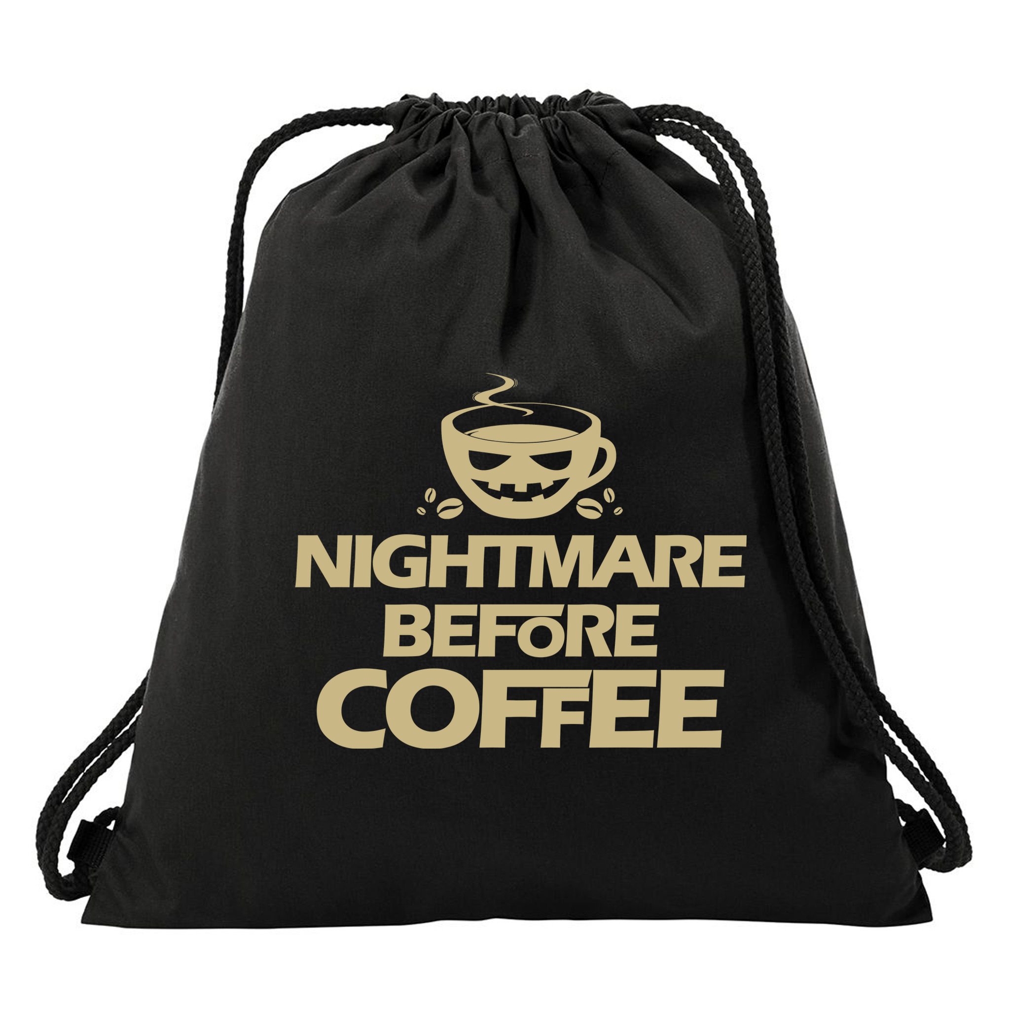 Nightmare Before Coffee Halloween Drawstring Bag