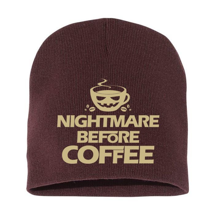 Nightmare Before Coffee Halloween Short Acrylic Beanie