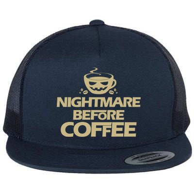 Nightmare Before Coffee Halloween Flat Bill Trucker Hat