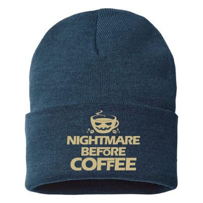 Nightmare Before Coffee Halloween Sustainable Knit Beanie