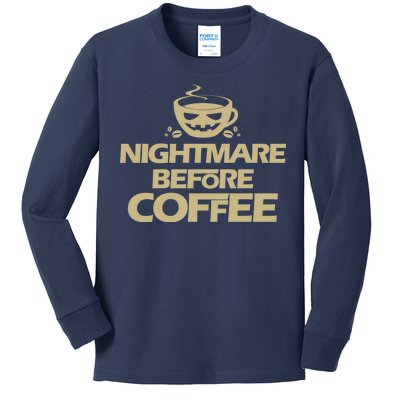 Nightmare Before Coffee Halloween Kids Long Sleeve Shirt