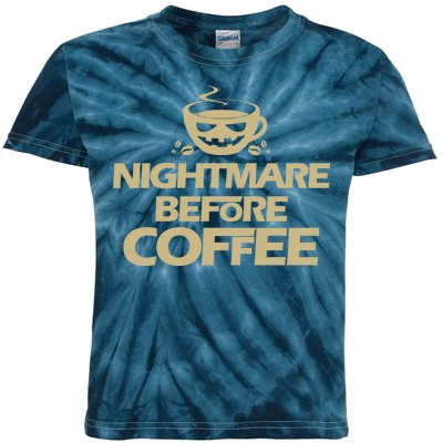 Nightmare Before Coffee Halloween Kids Tie-Dye T-Shirt