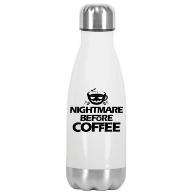 Nightmare Before Coffee Halloween Stainless Steel Insulated Water Bottle