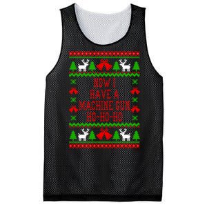 Now I Have A Machine Gun Ho Ho Ho Die Hard Quote Ugly Christmas Sweater Mesh Reversible Basketball Jersey Tank