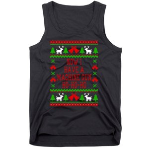 Now I Have A Machine Gun Ho Ho Ho Die Hard Quote Ugly Christmas Sweater Tank Top