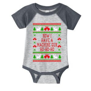 Now I Have A Machine Gun Ho Ho Ho Die Hard Quote Ugly Christmas Sweater Infant Baby Jersey Bodysuit