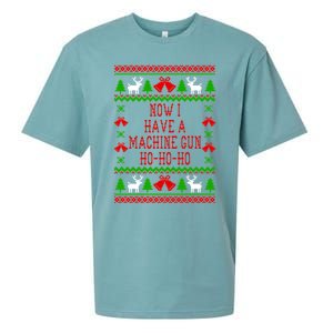 Now I Have A Machine Gun Ho Ho Ho Die Hard Quote Ugly Christmas Sweater Sueded Cloud Jersey T-Shirt