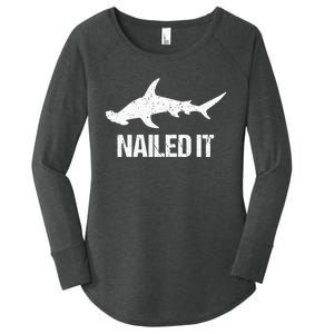 Nailed It Hammerhead Shark Tee Funny Shark Women's Perfect Tri Tunic Long Sleeve Shirt