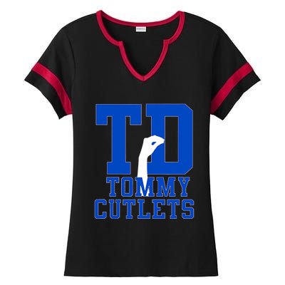 Ny Italian Hand Gesture Tommy Cutlets Football Ladies Halftime Notch Neck Tee