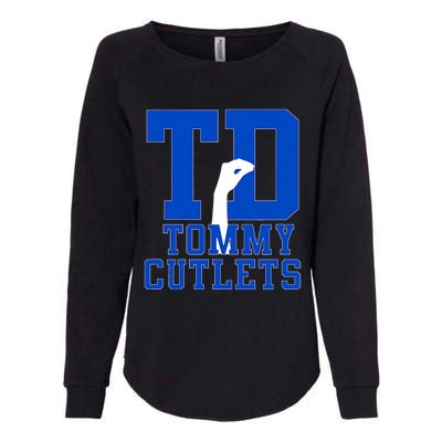 Ny Italian Hand Gesture Tommy Cutlets Football Womens California Wash Sweatshirt