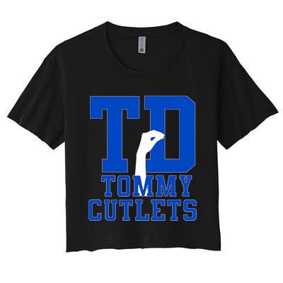 Ny Italian Hand Gesture Tommy Cutlets Football Women's Crop Top Tee