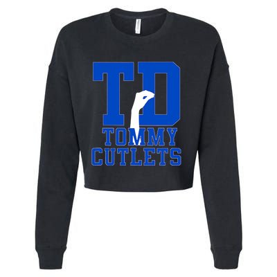 Ny Italian Hand Gesture Tommy Cutlets Football Cropped Pullover Crew