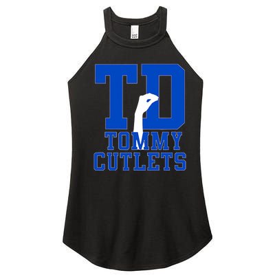 Ny Italian Hand Gesture Tommy Cutlets Football Women's Perfect Tri Rocker Tank