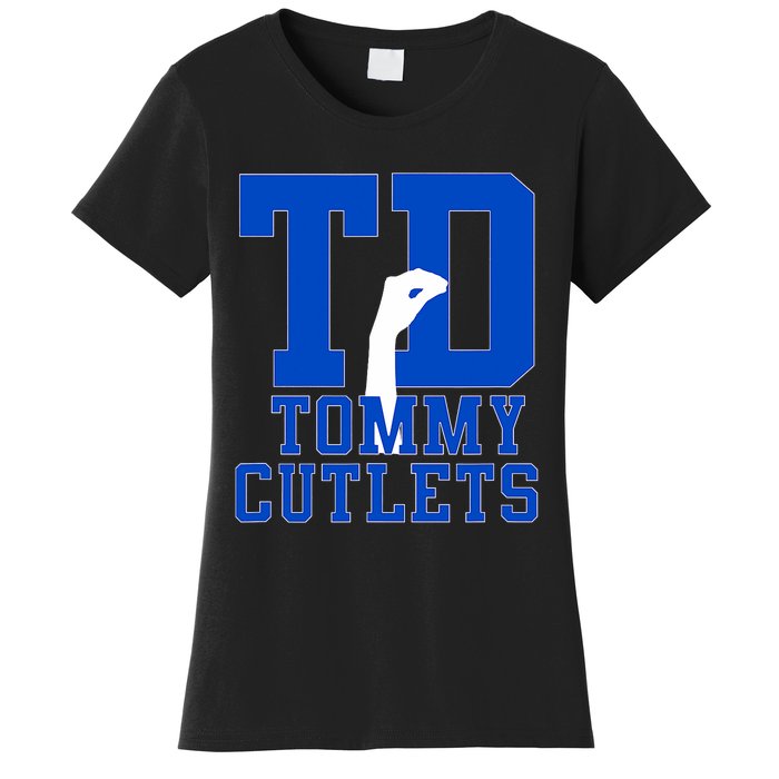 Ny Italian Hand Gesture Tommy Cutlets Football Women's T-Shirt